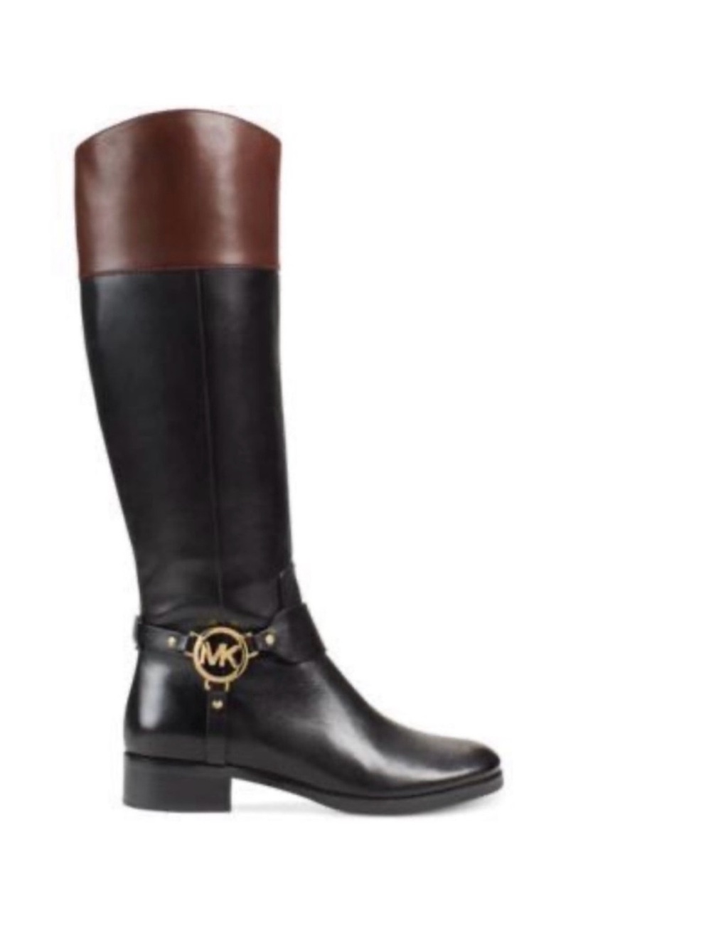 Michael Kors Two-Tone Black & Brown riding boots.